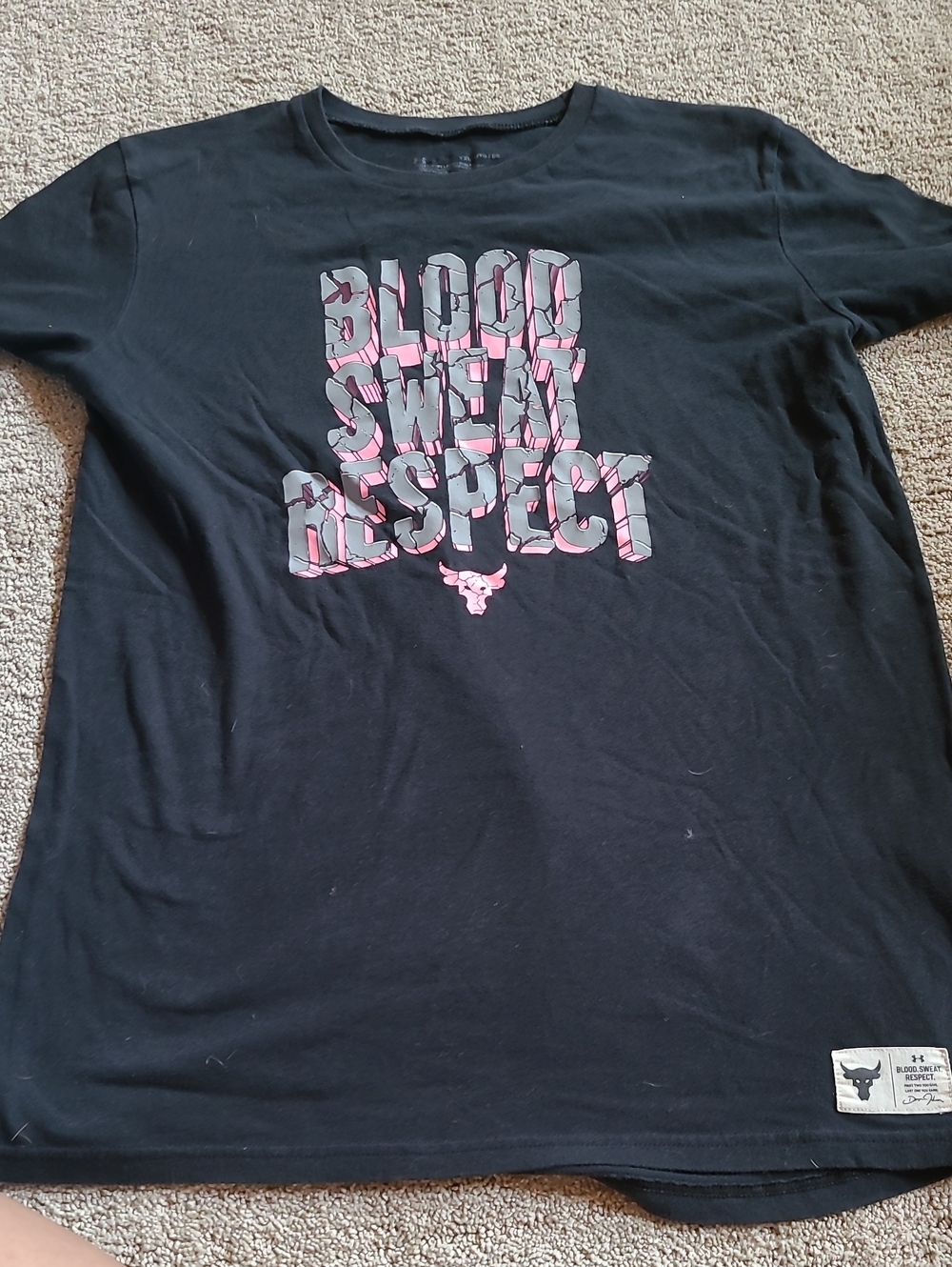 Under Armour Black Short-Sleeve Graphic Tee with Pink Accents
